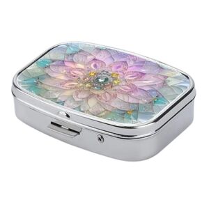 Travel Pill Box 2 Compartments Pastel Flower